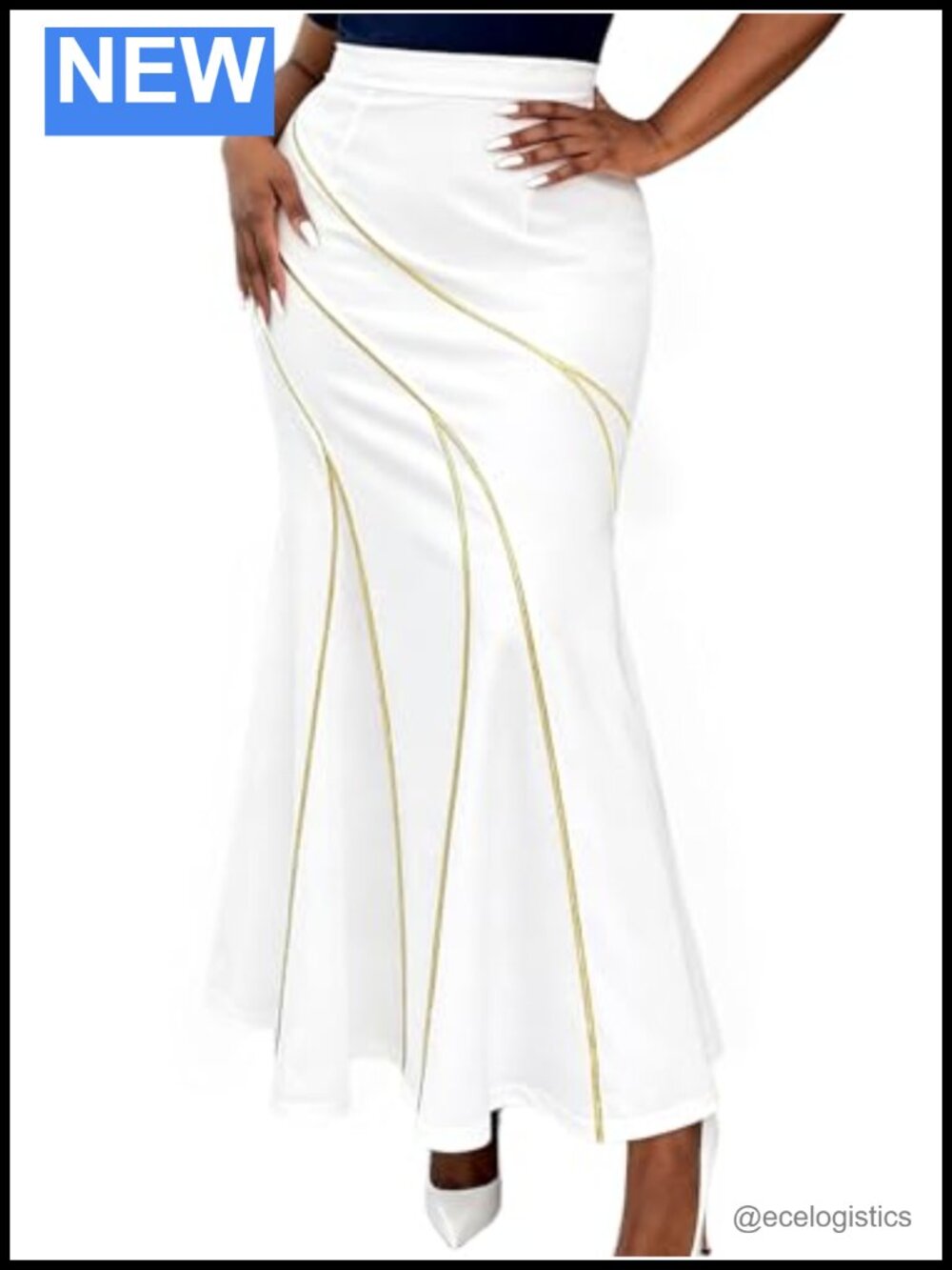 High Waisted Bodycon Mermaid Maxi Skirt Elegant Formal Evening Party